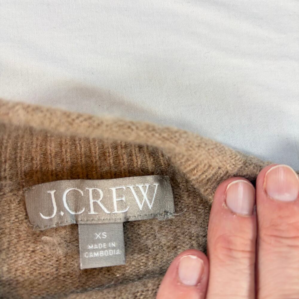 J Crew womens camel mock neck sweater. Size XS. merino wool alpaca blend. career - Picture 4 of 6